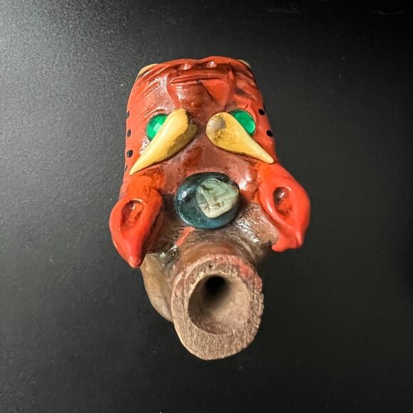 Handmade Original Mayan -Aztec Ceremonial Jaguar Clay Whistle (1) - Picture 8 of 8